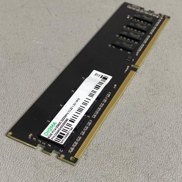 Оперативная память DIGMA  DDR4 8Gb 3200MHz  DGMAD43200008S RTL PC4-25600 CL22 DIMM 288-pin 1.2В single rank, OEM