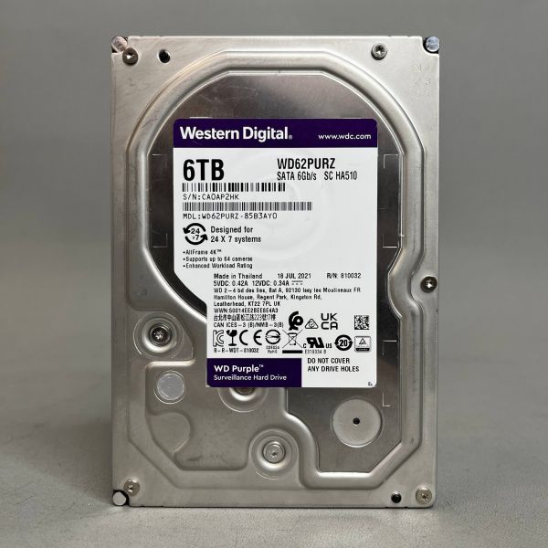 Жесткий диск Western Digital WD Purple 6 ТБ, SATA III, 128 Mb, (WD62PURZ)