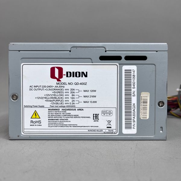 Блок питания QDION Q-DION QD400, 400Вт, 80мм, серый [qd-400]