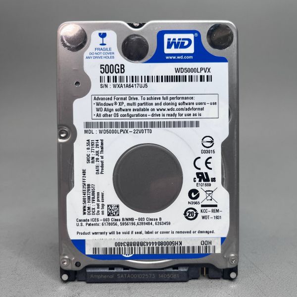 Жесткий диск Western Digital WD Blue 500ГБ WD5000LPVX