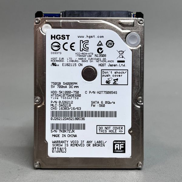 Жесткий диск HGST 750 ГБ HTS541075A9E680