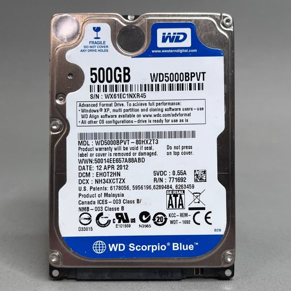 Жесткий диск Western Digital Blue WD5000bpvt