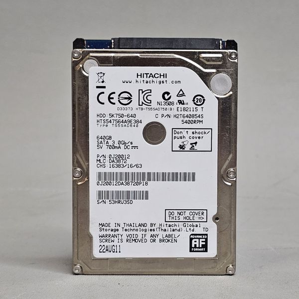 Жесткий диск Hitachi HTS547564A9E384 640Gb 5400 SATAII 2,5