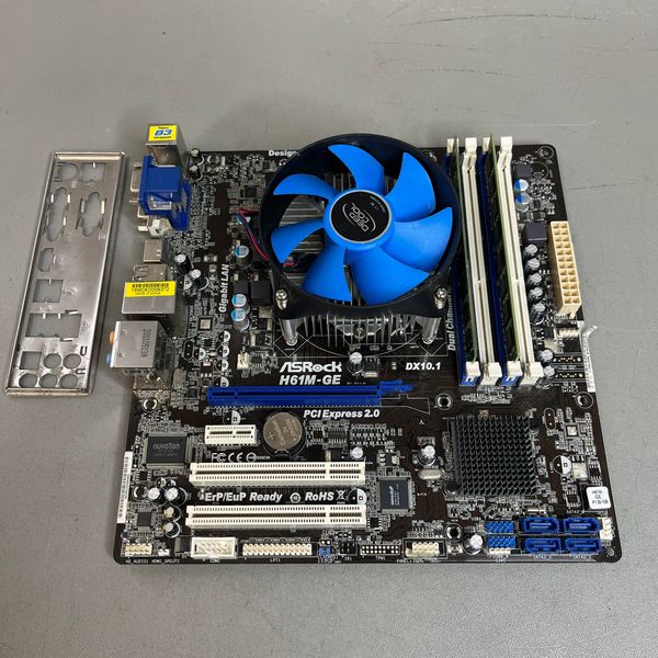 Комплект Материнская плата Asrock H61M-GE + intel Core i7-2600 + 16Gb