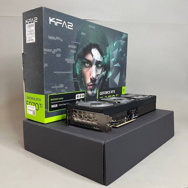 Видеокарта KFA2 GeForce RTX 5070 Ti ROCK(X) OC 3FAN RGB Black [57IZN6MDBUEK]