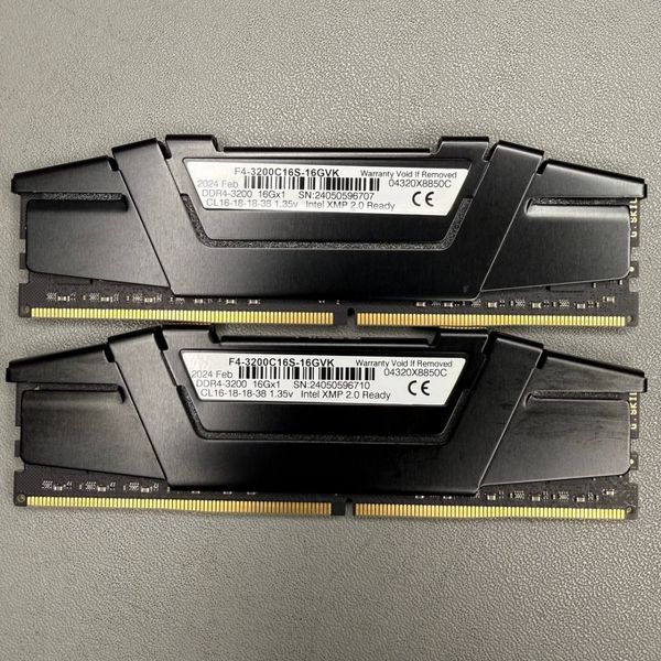 Оперативная память DDR4 32Gb 2 x 16Gb G.Skill Ripjaws V [F4-3200C16S-16GVK] 