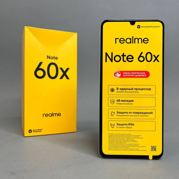 Смартфон realme Note 60X 3/64 ГБ, RMX3938, Зеленый