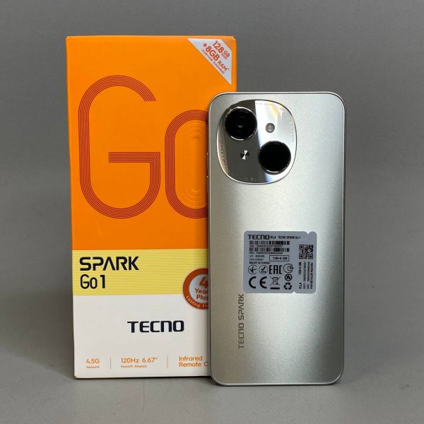 Смартфон TECNO Spark Go 1 4/128Gb RU, Dual nano SIM, titanium gold