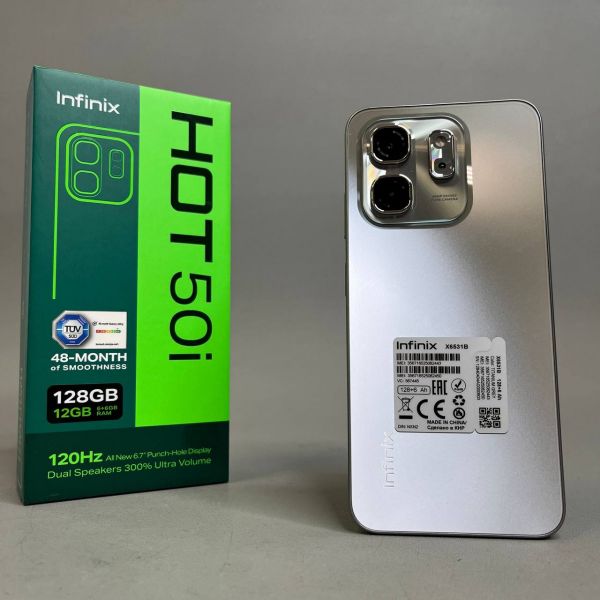 Смартфон Infinix HOT 50i 6/128 ГБ Global для РФ, Dual nano SIM, Titanium grey