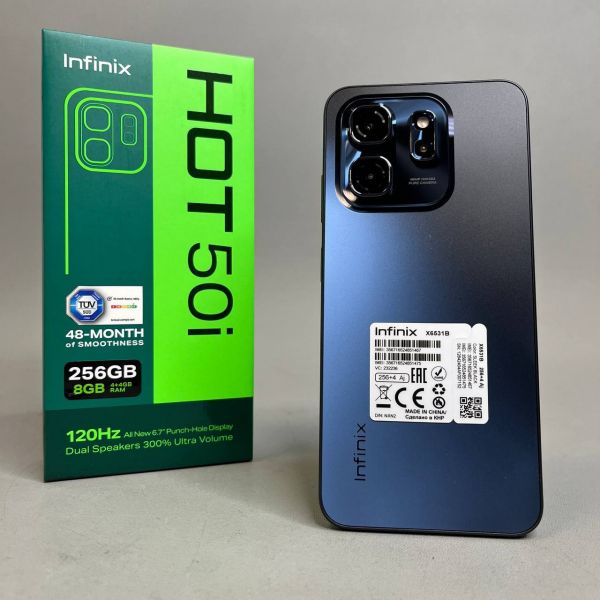 Смартфон Infinix HOT 50i 4/256 ГБ Global для РФ, Dual nano SIM, Sleek Black