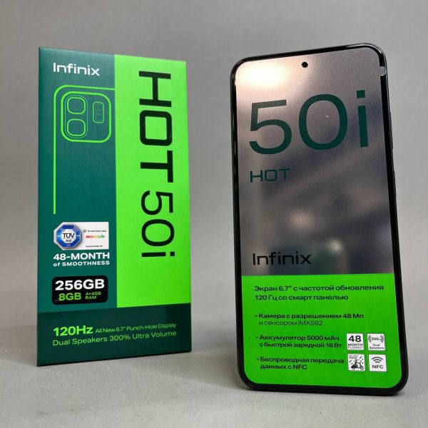 Смартфон Infinix HOT 50i 4/256 ГБ Global для РФ, Dual nano SIM, Sleek Black