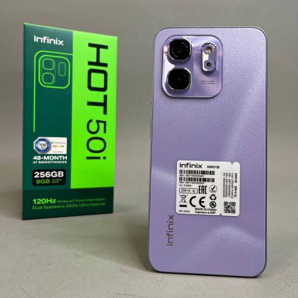 Смартфон Infinix HOT 50i 4/256 ГБ Global для РФ, Dual nano SIM, Dreamy Purple