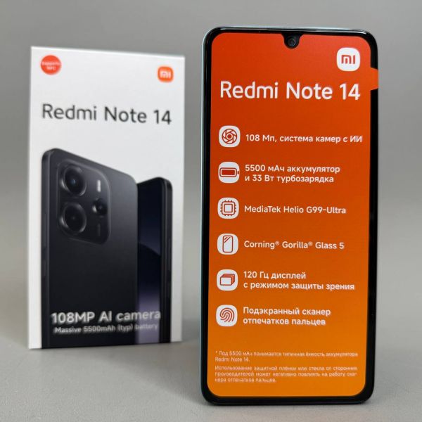 Смартфон Xiaomi Redmi Note 14 4G 8/128 ГБ RU, Dual nano SIM, синий