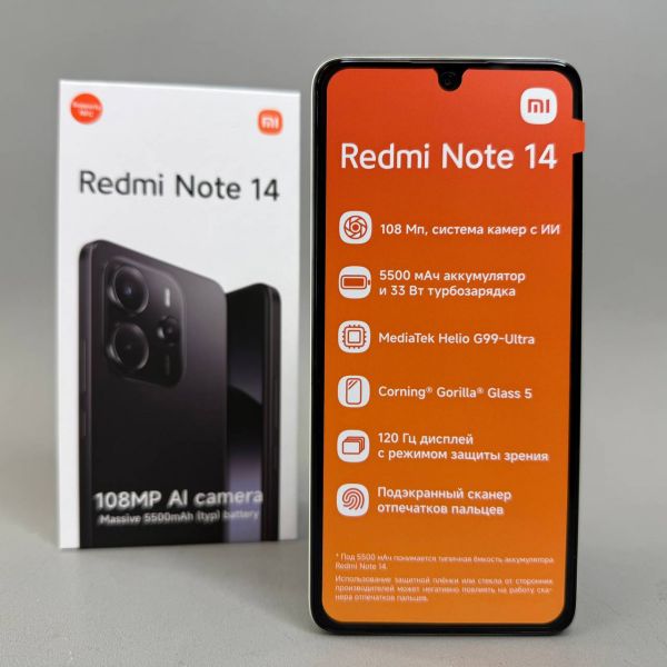 Смартфон Xiaomi Redmi Note 14 4G 8/128 ГБ RU, Dual nano SIM, зеленый