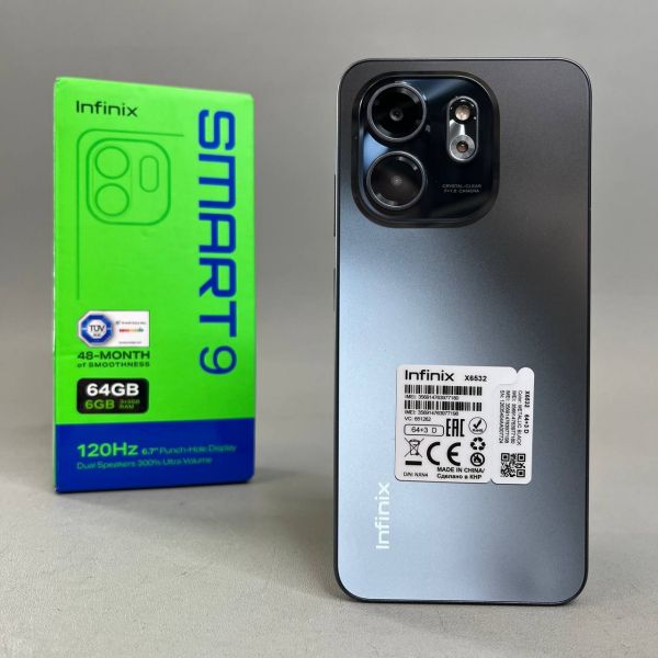 Смартфон Infinix Smart 9 X6532 3/64 ГБ, Dual nano SIM, Metallic Black