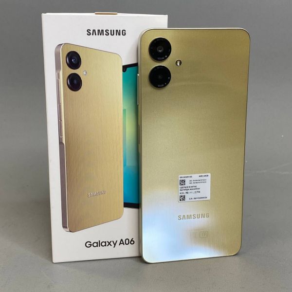 Смартфон Samsung Galaxy A06 4/64 ГБ, Dual nano SIM, золотой