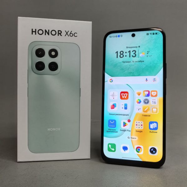 Смартфон Honor X6c, Android 15, 6/256 Гб, камера 50/5 Мп, чёрный
