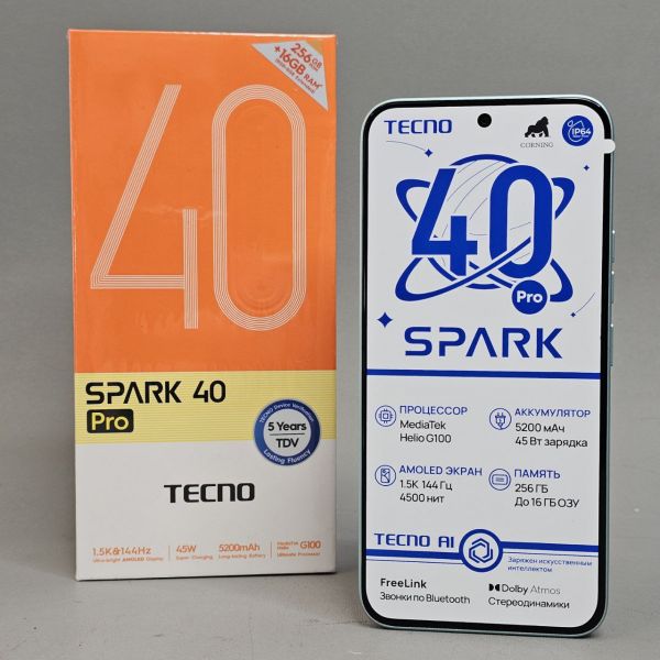 Смартфон TECNO SPARK 40 Pro 8/256ГБ, Dual nano SIM, Bamboo green
