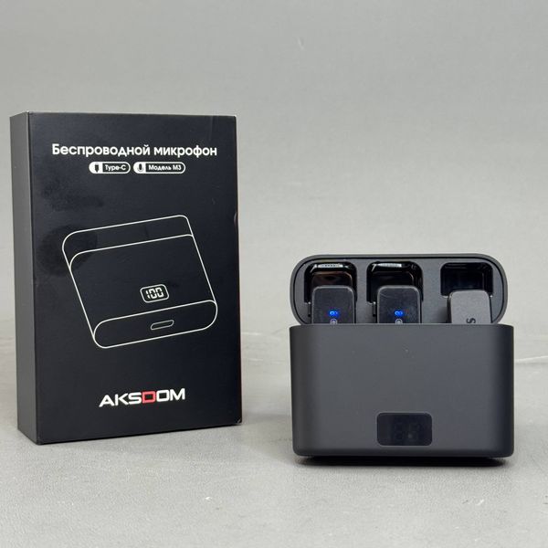 Микрофон петличный беспроводной AKSDOM M3 для IPhone и Android 2шт