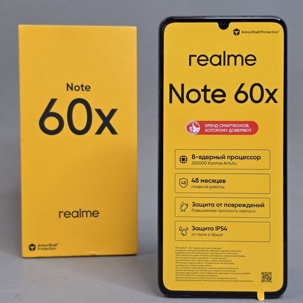 Смартфон realme Note 60x 3/64 ГБ RU, Dual nano SIM, черный