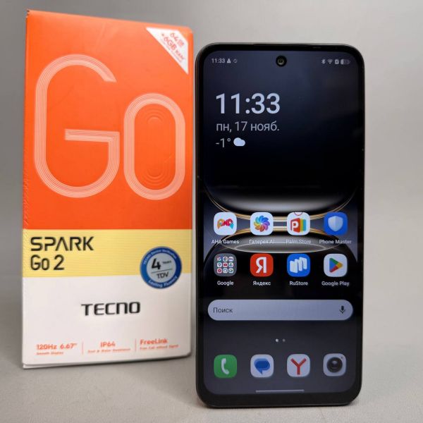 Смартфон TECNO SPARK Go 2 3ГБ/64ГБ, черный (ink black)